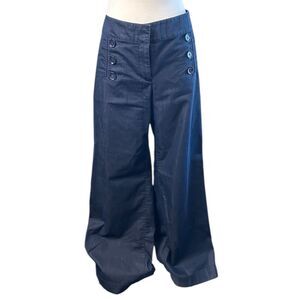 Express Studio Sailor Roll Cuff Trouser Jeans Lace Up Back Y2K Size 10 Ink Blue